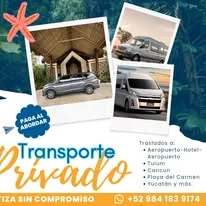 Collage de transporte privado en Riviera Maya